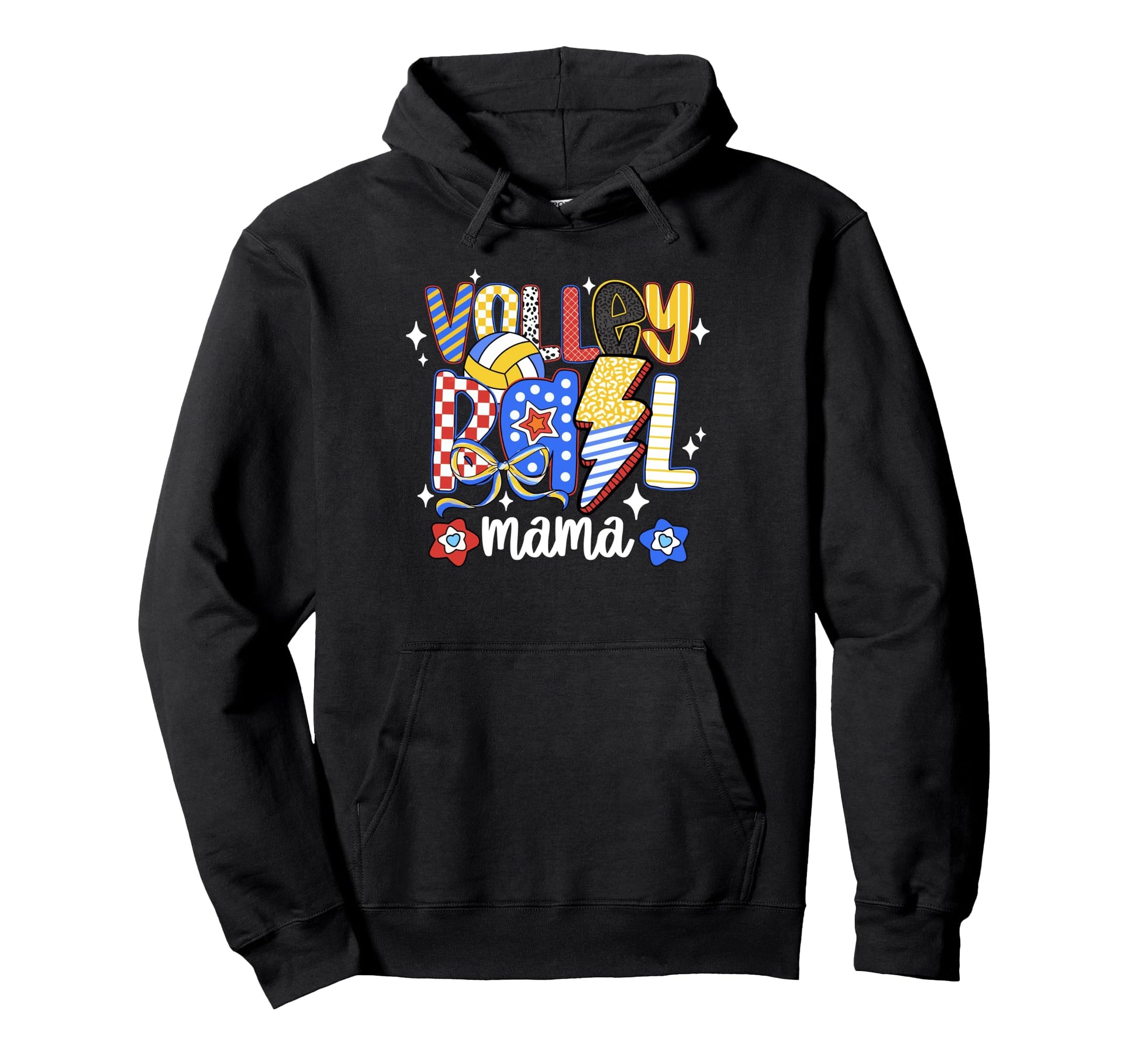 Volleyball Mama Game Day Coquette Bow Hoodie - Trendy Graphic for Adults - T-Shirt, Sweatshirt, Hoodie