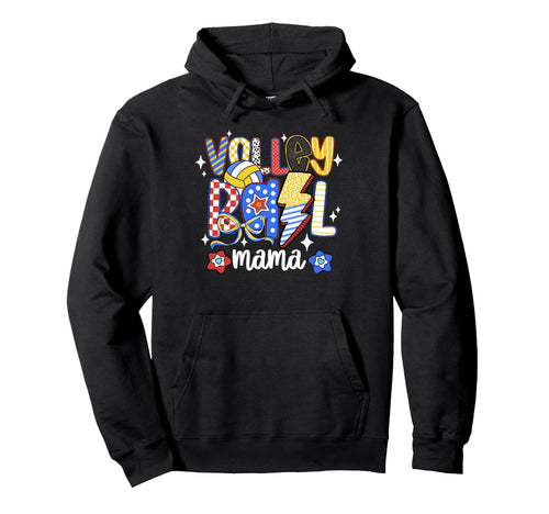 Volleyball Mama Game Day Coquette Bow Hoodie - Trendy Graphic for Adults - T-Shirt, Sweatshirt, Hoodie