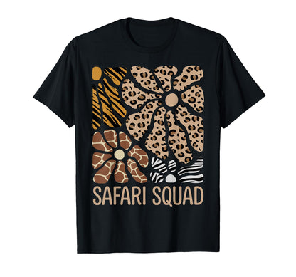 Safari Squad Floral Boho Leopard Family T-Shirt - Graphic Print Men Women - T-Shirt, Sweatshirt, Hoodie