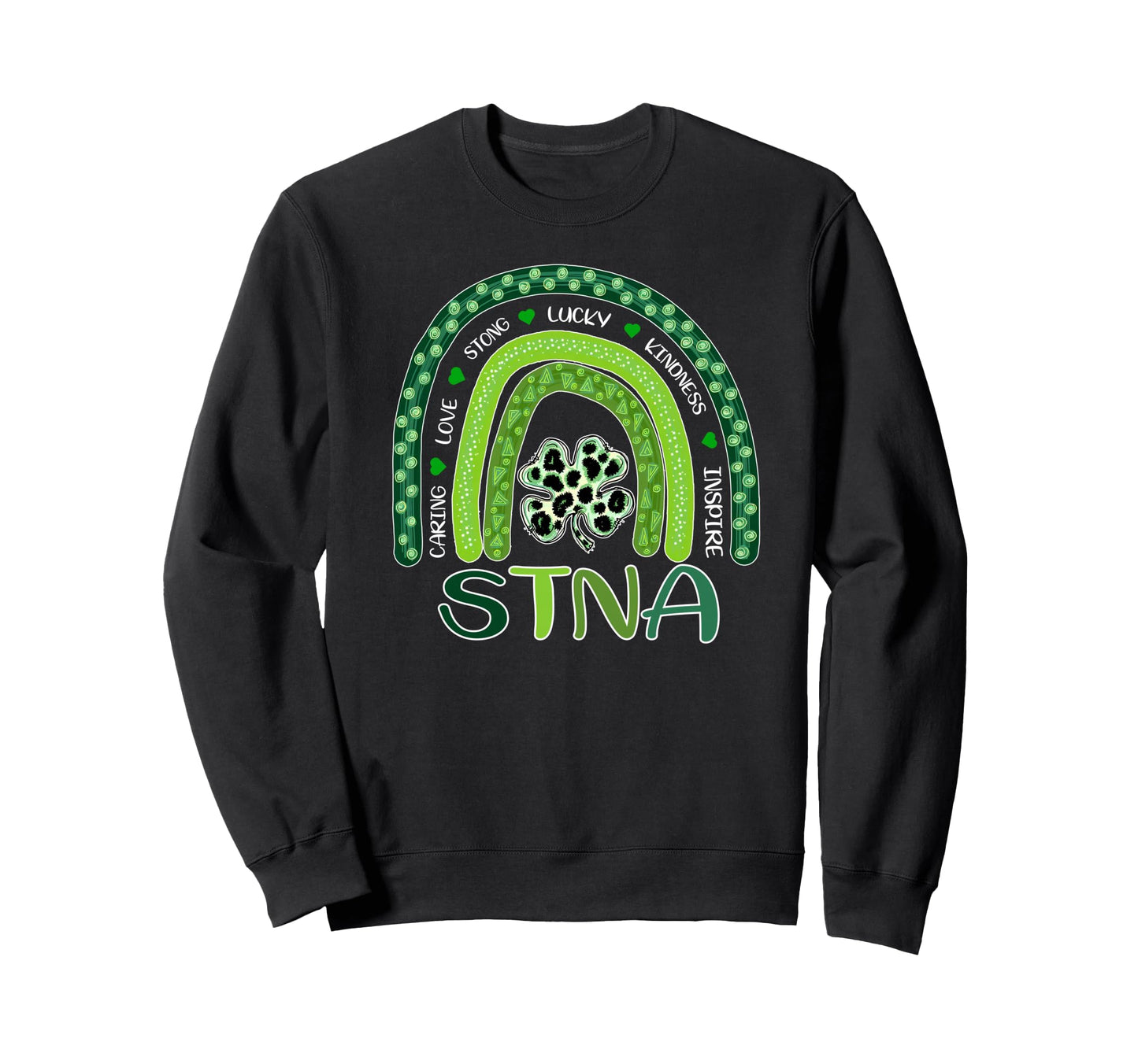 Nurse Stna St Patricks Day Rainbow Sweatshirt - Graphic Print for Adults - T-Shirt, Sweatshirt, Hoodie