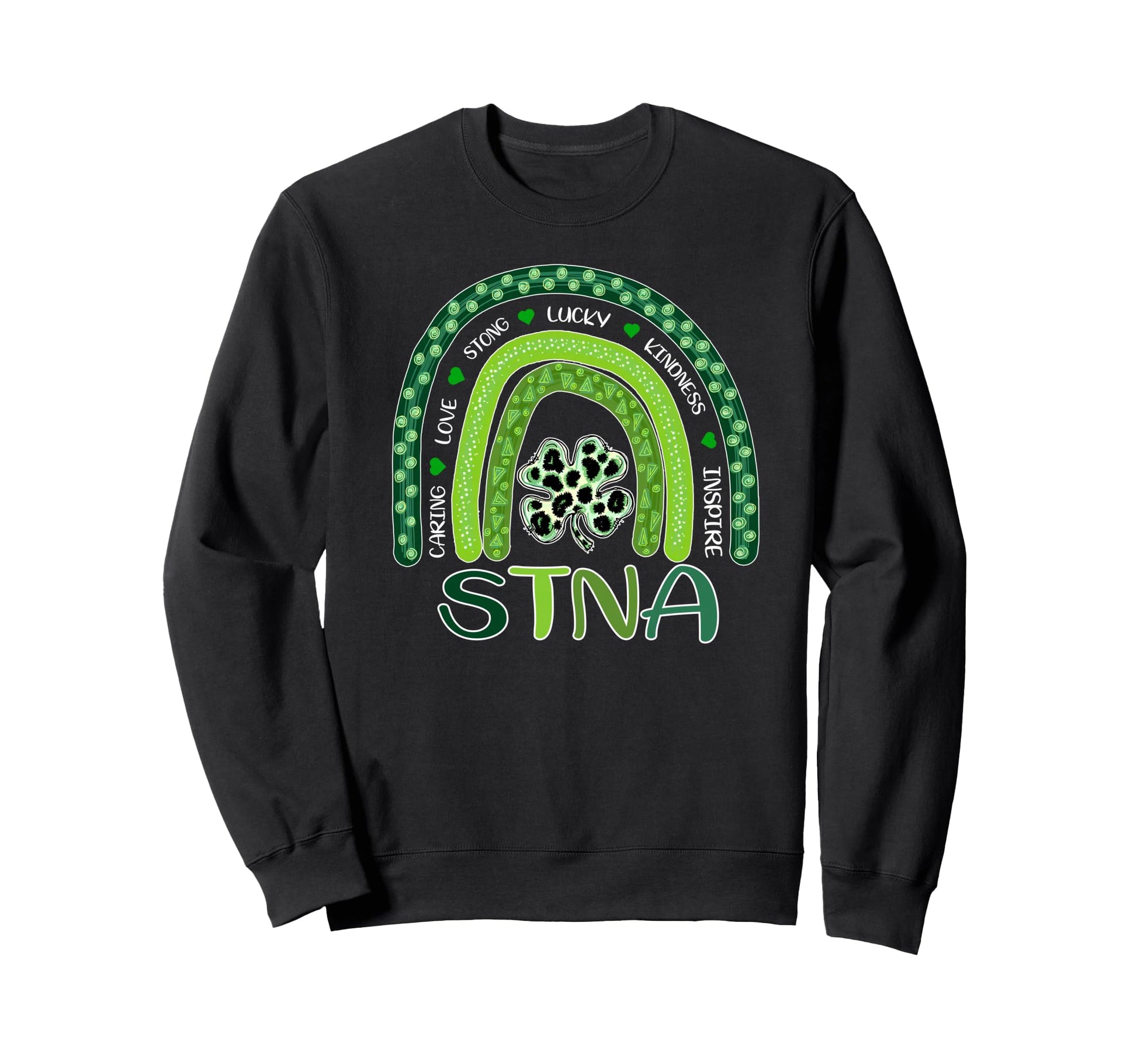 Nurse Stna St Patricks Day Rainbow Sweatshirt - Graphic Print for Adults - T-Shirt, Sweatshirt, Hoodie