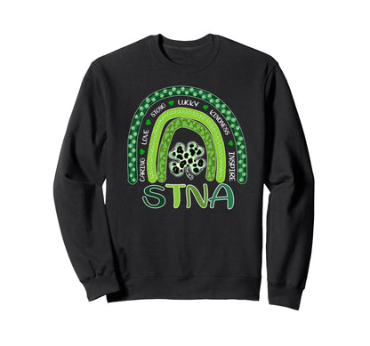 Nurse Stna St Patricks Day Rainbow Sweatshirt - Graphic Print for Adults - T-Shirt, Sweatshirt, Hoodie