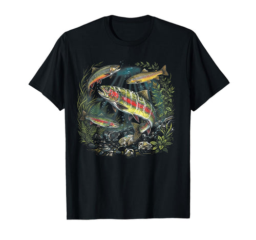 90S River Wildlife Rainbow Trout Nature T-Shirt - Streetwear Style Unisex - T-Shirt, Sweatshirt, Hoodie