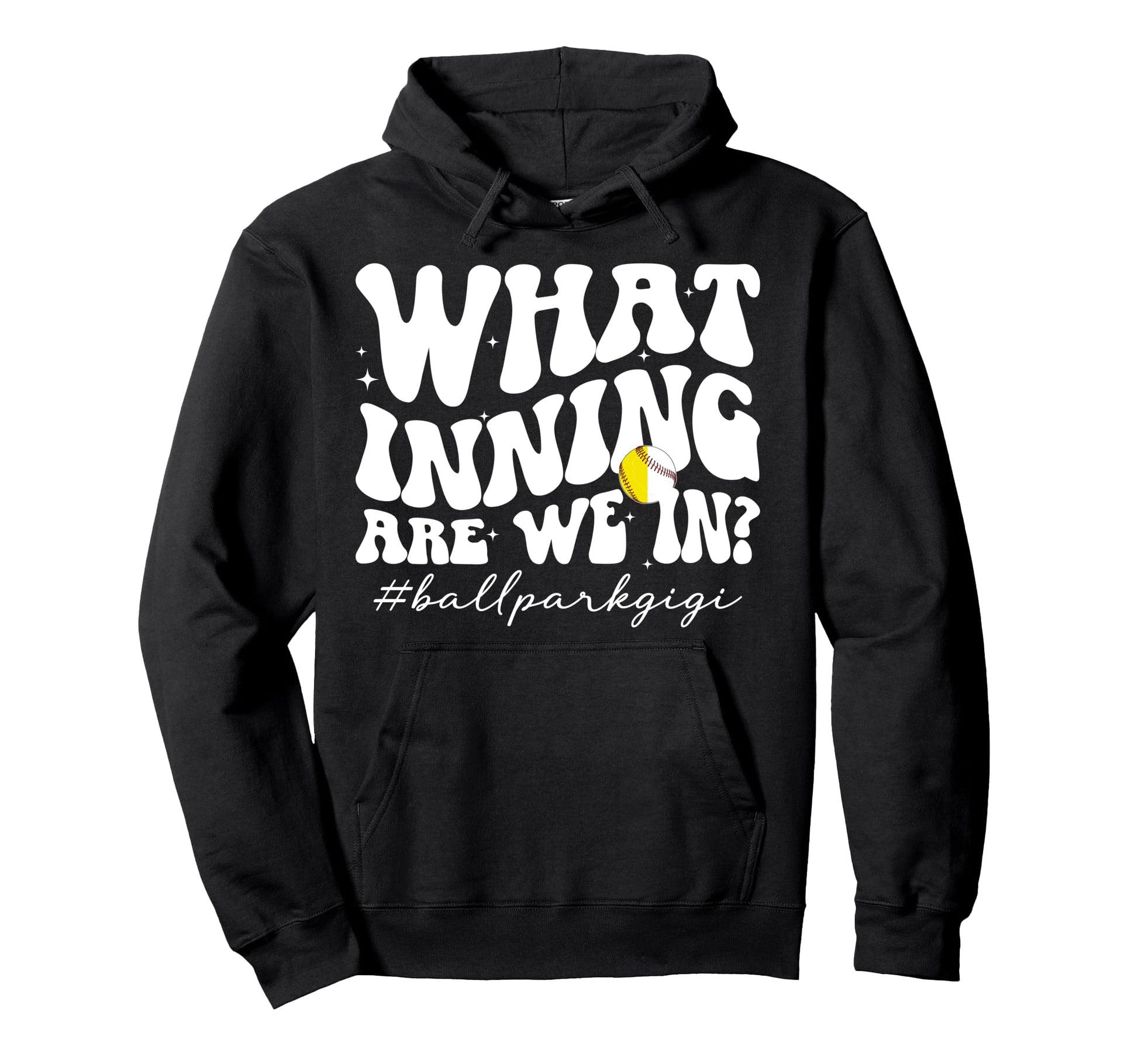 Ballpark Gigi Grandma Groovy Softball Hoodie - Novelty Apparel for Adults - T-Shirt, Sweatshirt, Hoodie