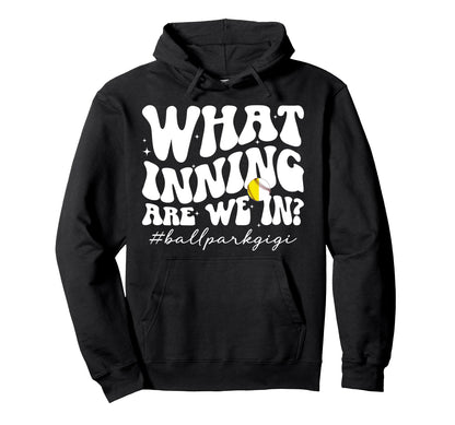 Ballpark Gigi Grandma Groovy Softball Hoodie - Novelty Apparel for Adults - T-Shirt, Sweatshirt, Hoodie