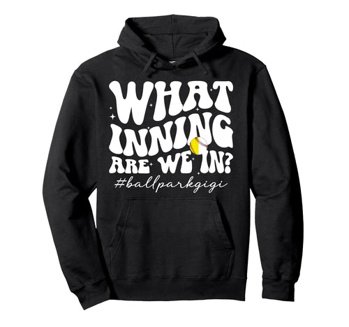Ballpark Gigi Grandma Groovy Softball Hoodie - Novelty Apparel for Adults - T-Shirt, Sweatshirt, Hoodie