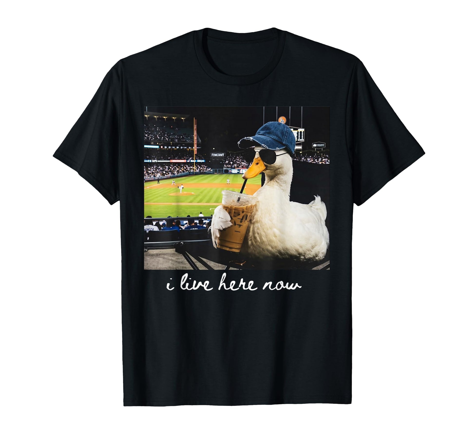 I Live Here Now Goose Baseball Iced T-Shirt - Trendy Graphic Men Women - T-Shirt, Sweatshirt, Hoodie