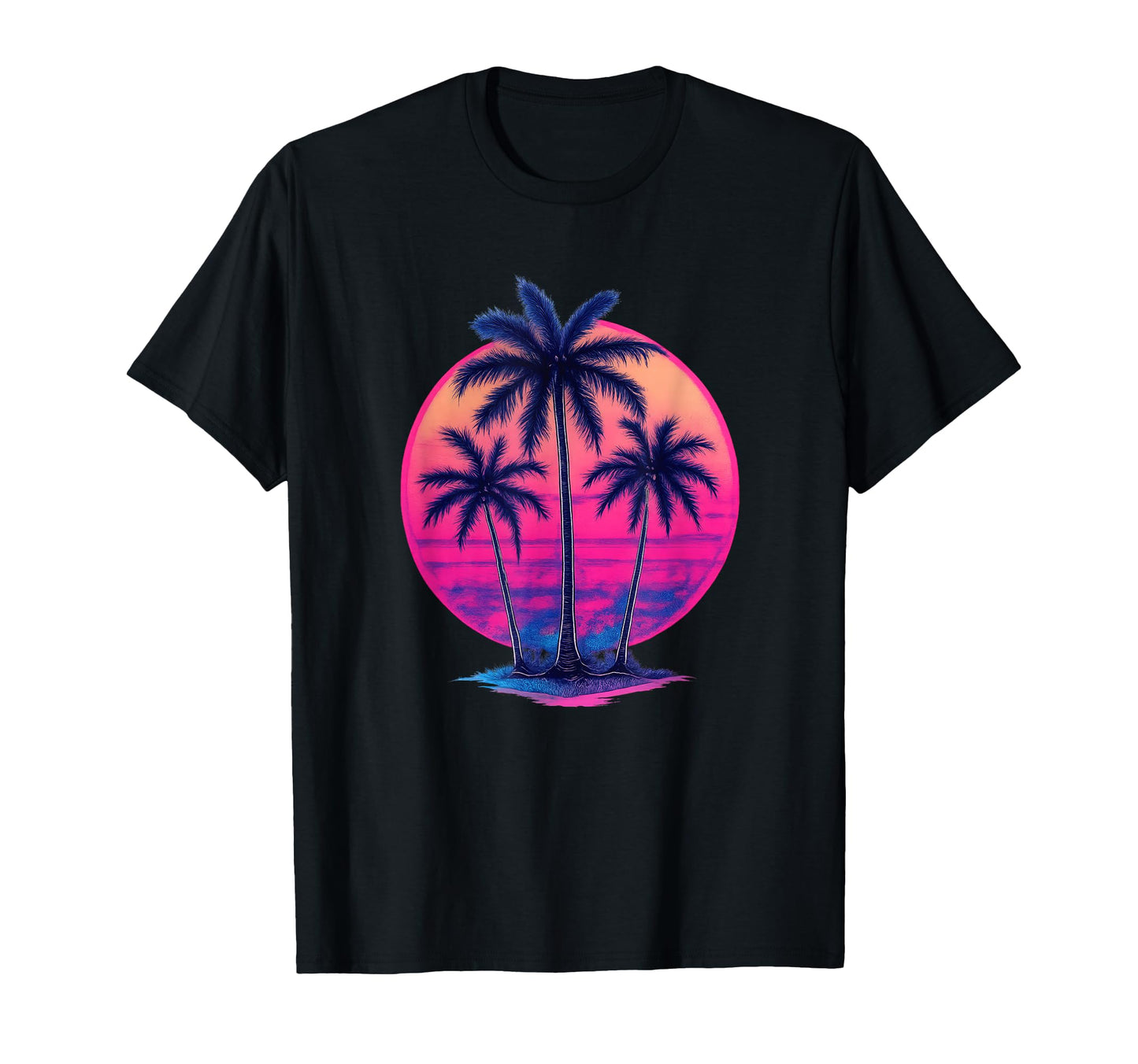Palm Trees Vaporwave Aesthetic T-Shirt - Custom Art Print for Adults - T-Shirt, Sweatshirt, Hoodie