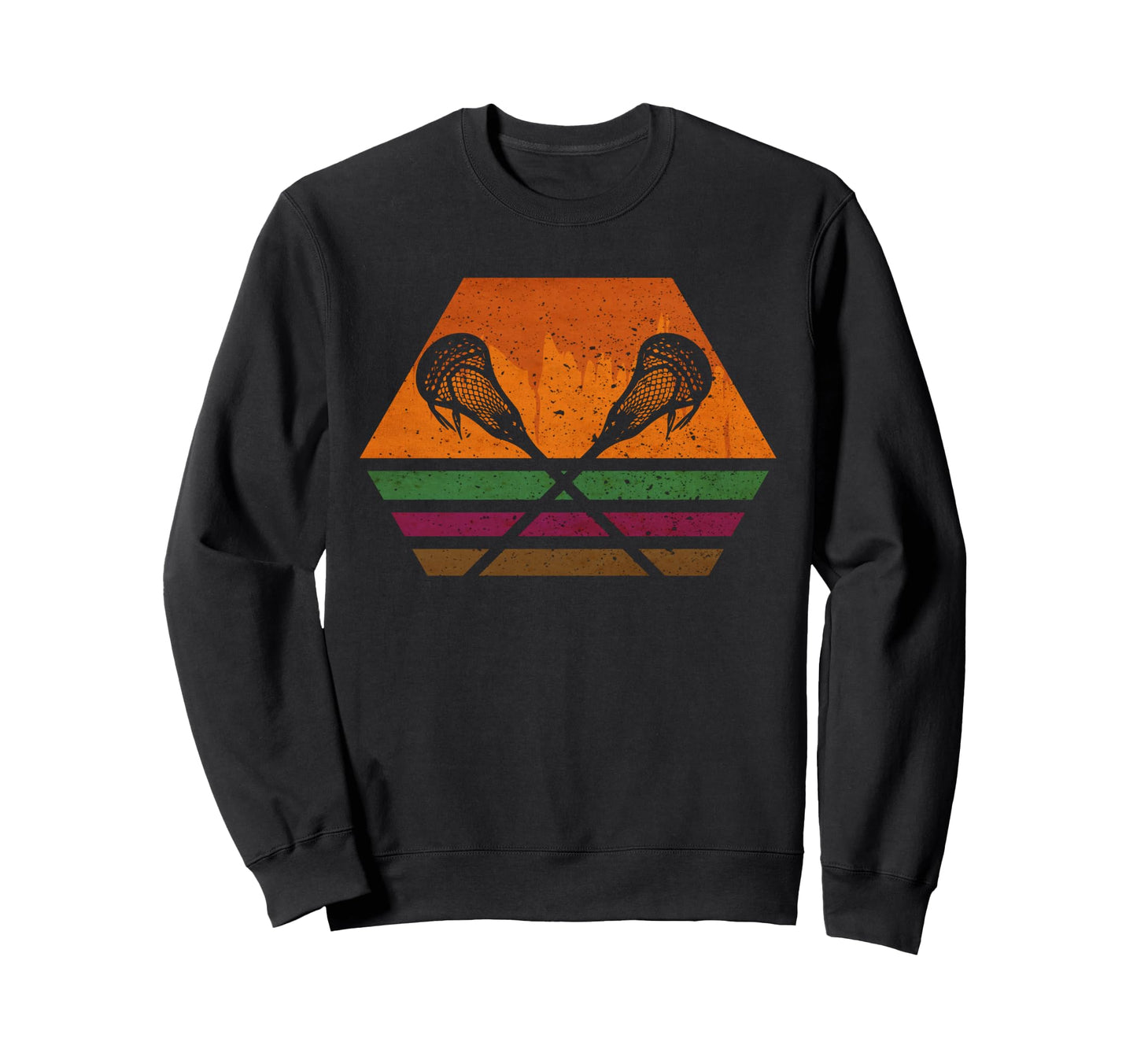 Tribal Game Lacrosse Player Silhouette Sweatshirt - Trendy Graphic Unisex - T-Shirt, Sweatshirt, Hoodie
