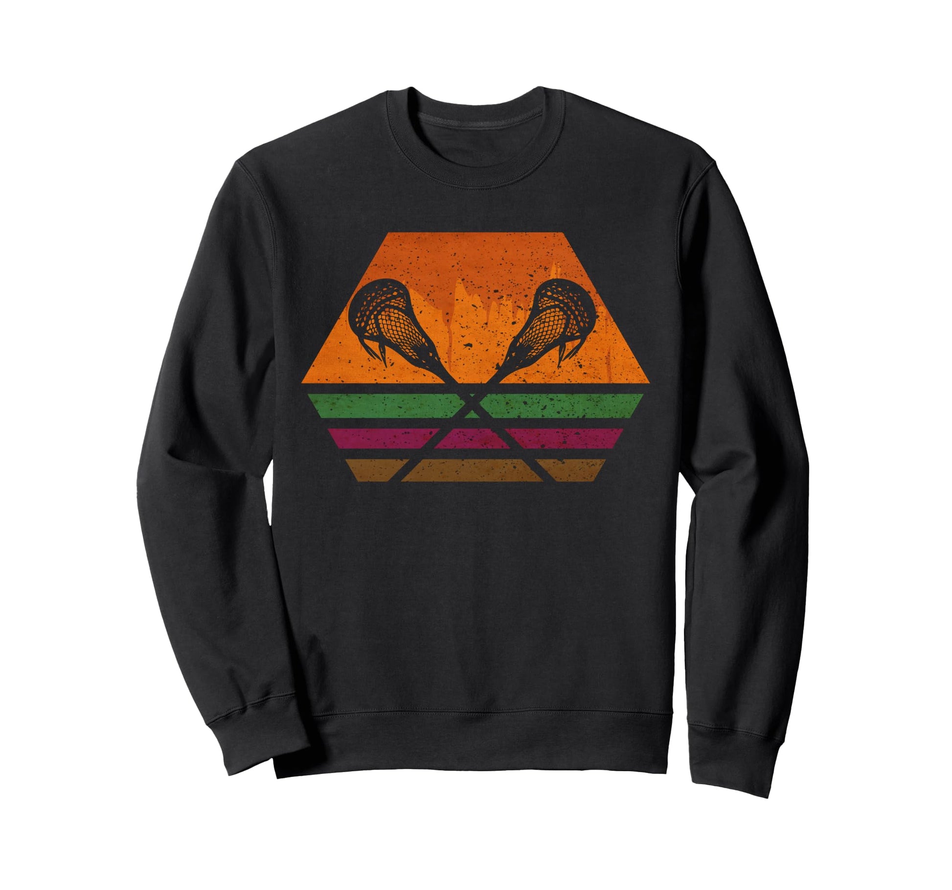 Tribal Game Lacrosse Player Silhouette Sweatshirt - Trendy Graphic Unisex - T-Shirt, Sweatshirt, Hoodie