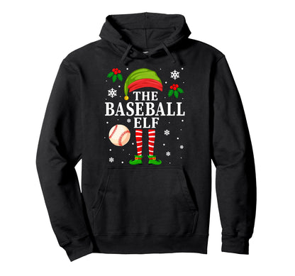 Baseball Elf Matching Baseball Player Hoodie - Graphic Print for Adults - T-Shirt, Sweatshirt, Hoodie