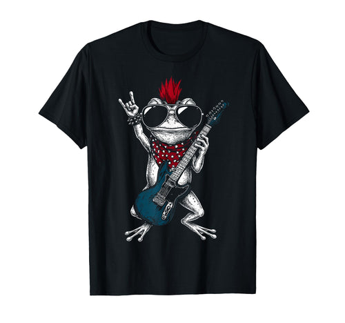 Funny Frog Playing Guitar Usa Patriotic T-Shirt - Custom Art Print Unisex - T-Shirt, Sweatshirt, Hoodie