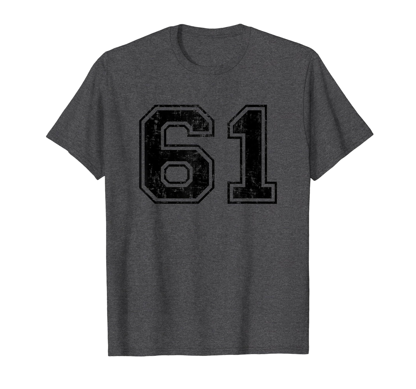 Number 61 Varsity Distressed Sport Team T-Shirt - Graphic Print Unisex - T-Shirt, Sweatshirt, Hoodie