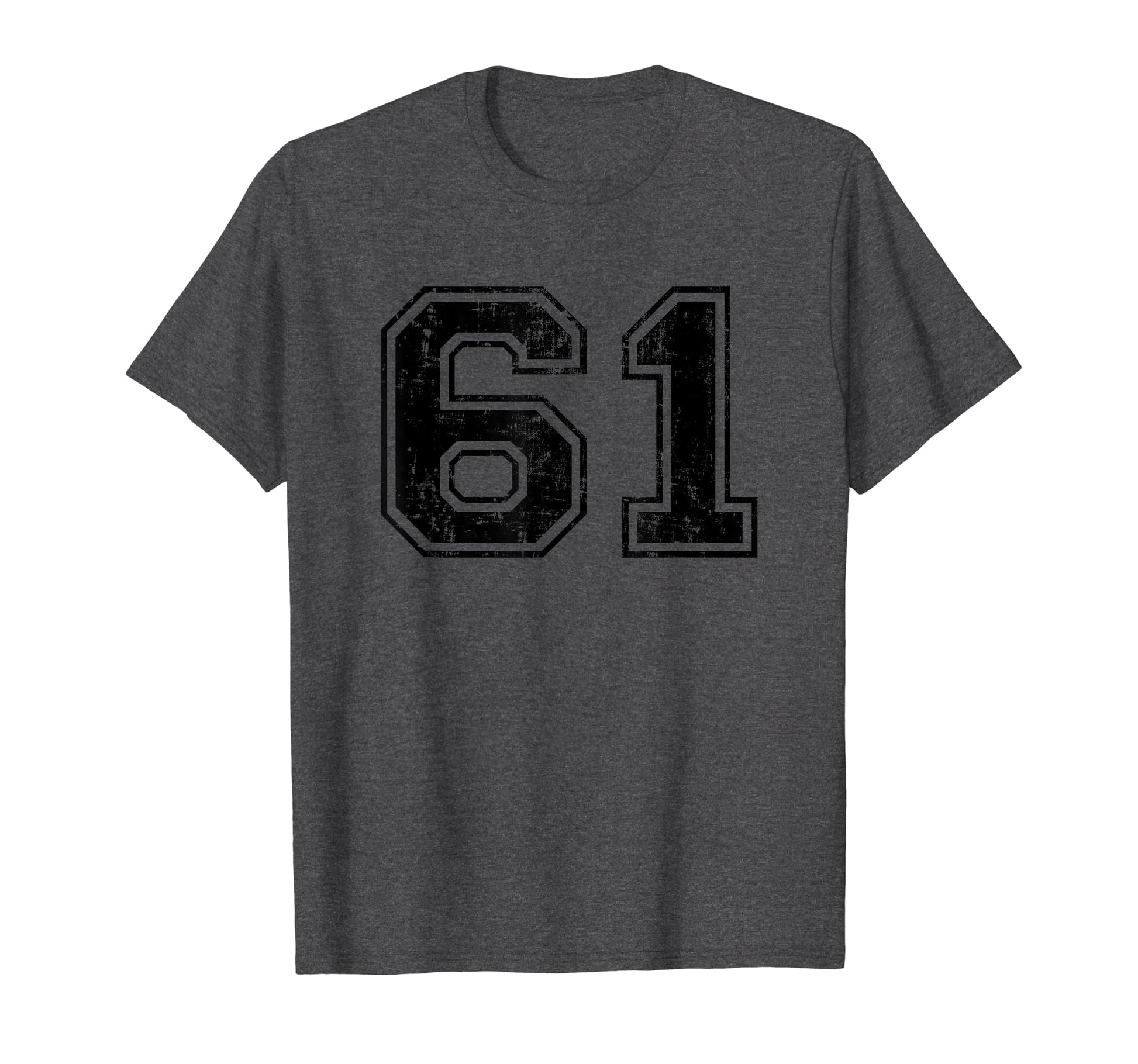 Number 61 Varsity Distressed Sport Team T-Shirt - Graphic Print Unisex - T-Shirt, Sweatshirt, Hoodie