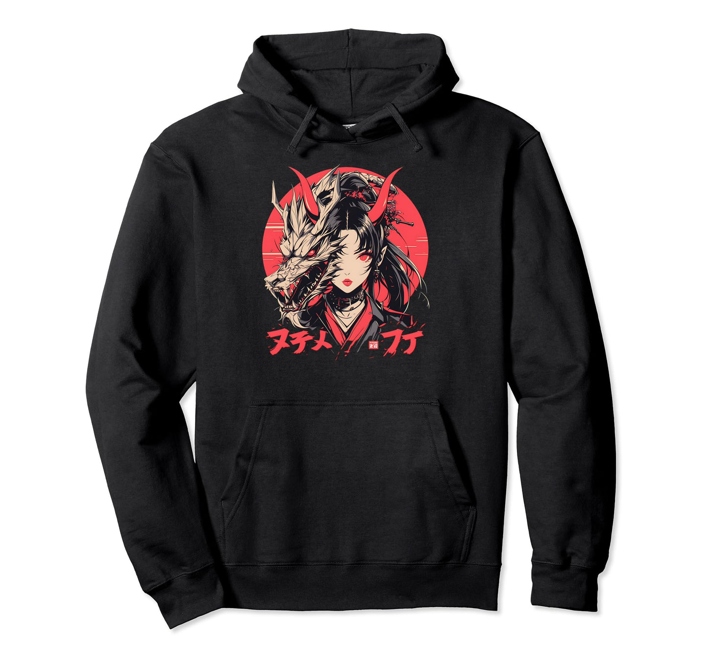Goth Grunge Demon Anime Waifu Horror Hoodie - Minimalist Print Men Women - T-Shirt, Sweatshirt, Hoodie
