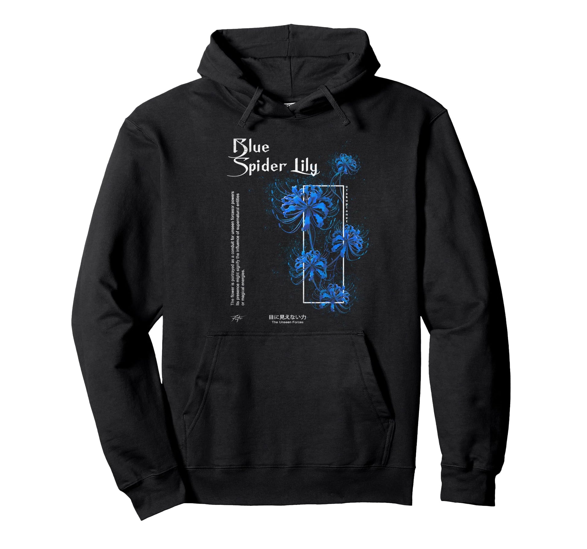 Spider Lily Japanese Blue Anime Soft Hoodie - Streetwear Style Unisex - T-Shirt, Sweatshirt, Hoodie