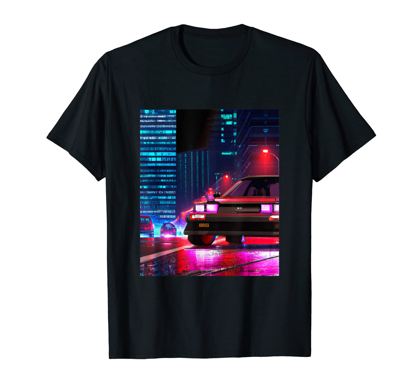 Vaporwave Car Synthwave City T-Shirt - Casual Everyday Wear for Adults - T-Shirt, Sweatshirt, Hoodie