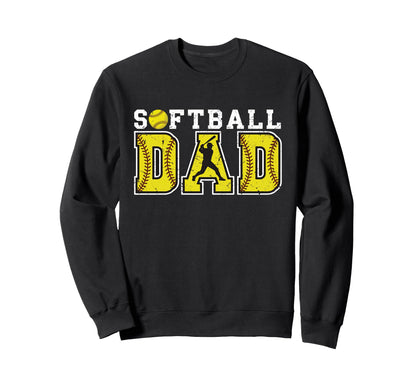 Proud Softball Dad Game Day Sports Sweatshirt - Custom Art Print Unisex - T-Shirt, Sweatshirt, Hoodie