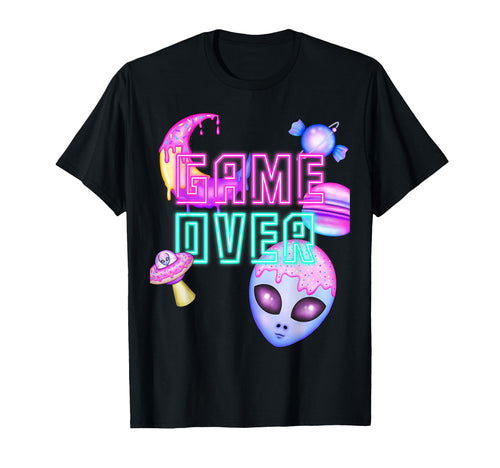 Game Alien Over Donut Galaxy Vaporwave T-Shirt - Trendy Graphic Men Women - T-Shirt, Sweatshirt, Hoodie