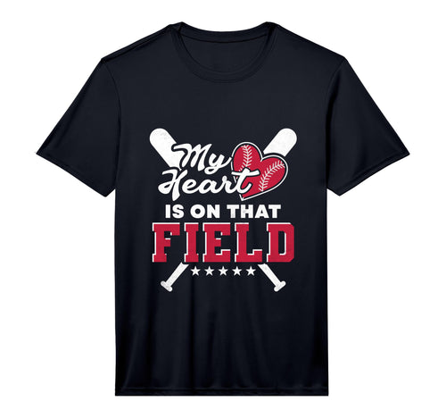 Mens My Heart Is That Field Baseball T-Shirt - Novelty Apparel Unisex - T-Shirt, Sweatshirt, Hoodie