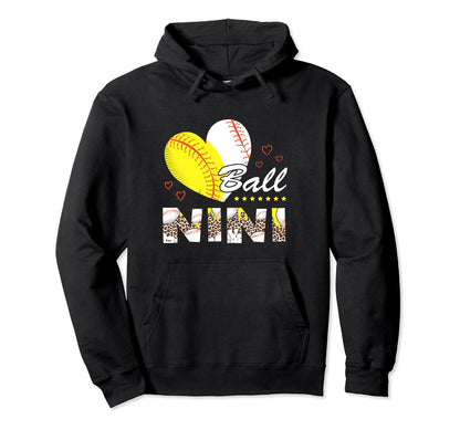 Nini Both Baseball Softball Mothers Day Hoodie - Novelty Apparel Unisex - T-Shirt, Sweatshirt, Hoodie