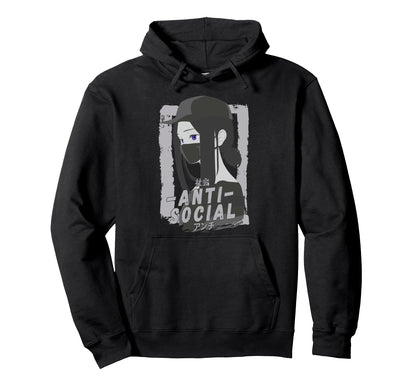Dark Anime Anti Social Japanese Hoodie - Trendy Graphic for Adults - T-Shirt, Sweatshirt, Hoodie