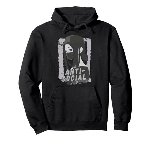 Dark Anime Anti Social Japanese Hoodie - Trendy Graphic for Adults - T-Shirt, Sweatshirt, Hoodie