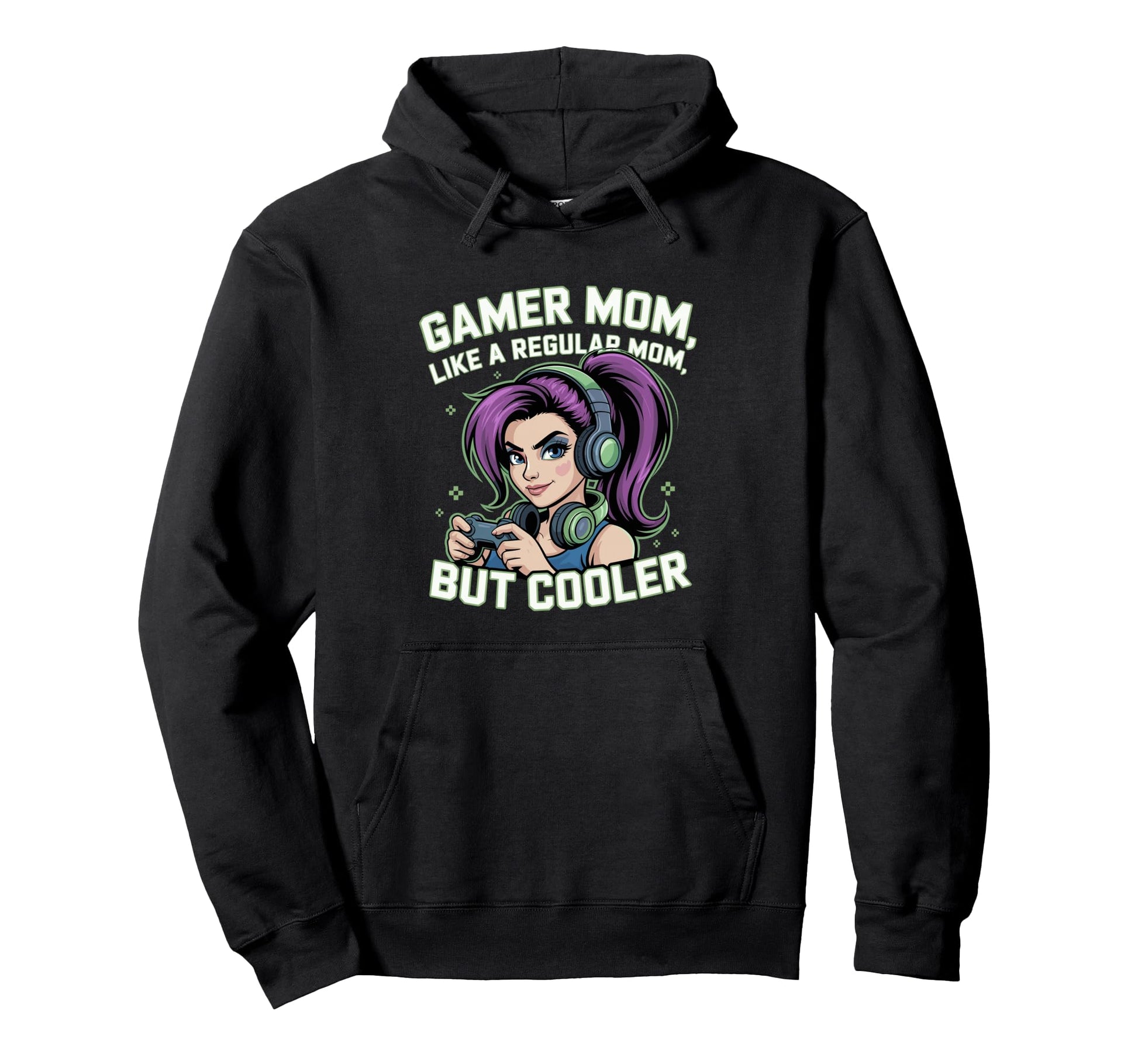 Gaming Mom Gift Mothers Day Purple Hoodie - Minimalist Print for Adults - T-Shirt, Sweatshirt, Hoodie