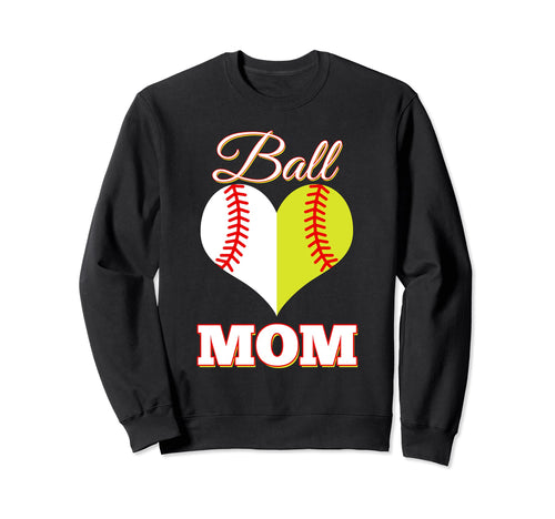 Softball Mom Ball Mom Softball Sweatshirt - Minimalist Print for Adults - T-Shirt, Sweatshirt, Hoodie
