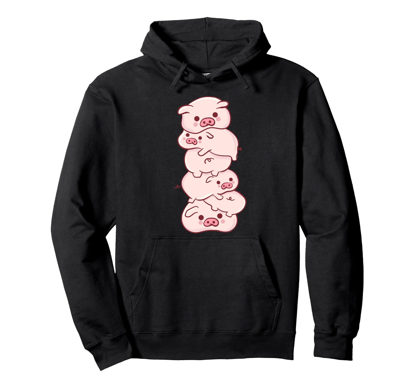 Kawaii Anime Pigs Pile Pig Aesthetic Hoodie - Trendy Graphic Unisex - T-Shirt, Sweatshirt, Hoodie