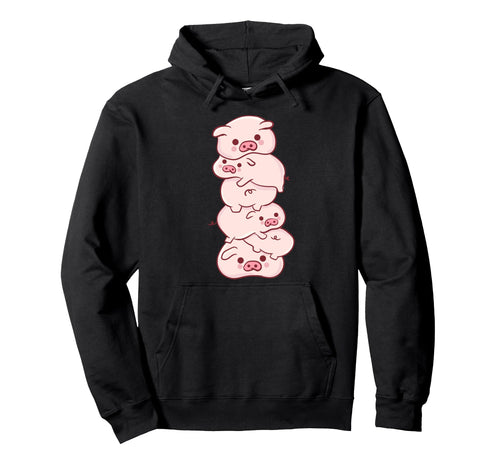 Kawaii Anime Pigs Pile Pig Aesthetic Hoodie - Trendy Graphic Unisex - T-Shirt, Sweatshirt, Hoodie