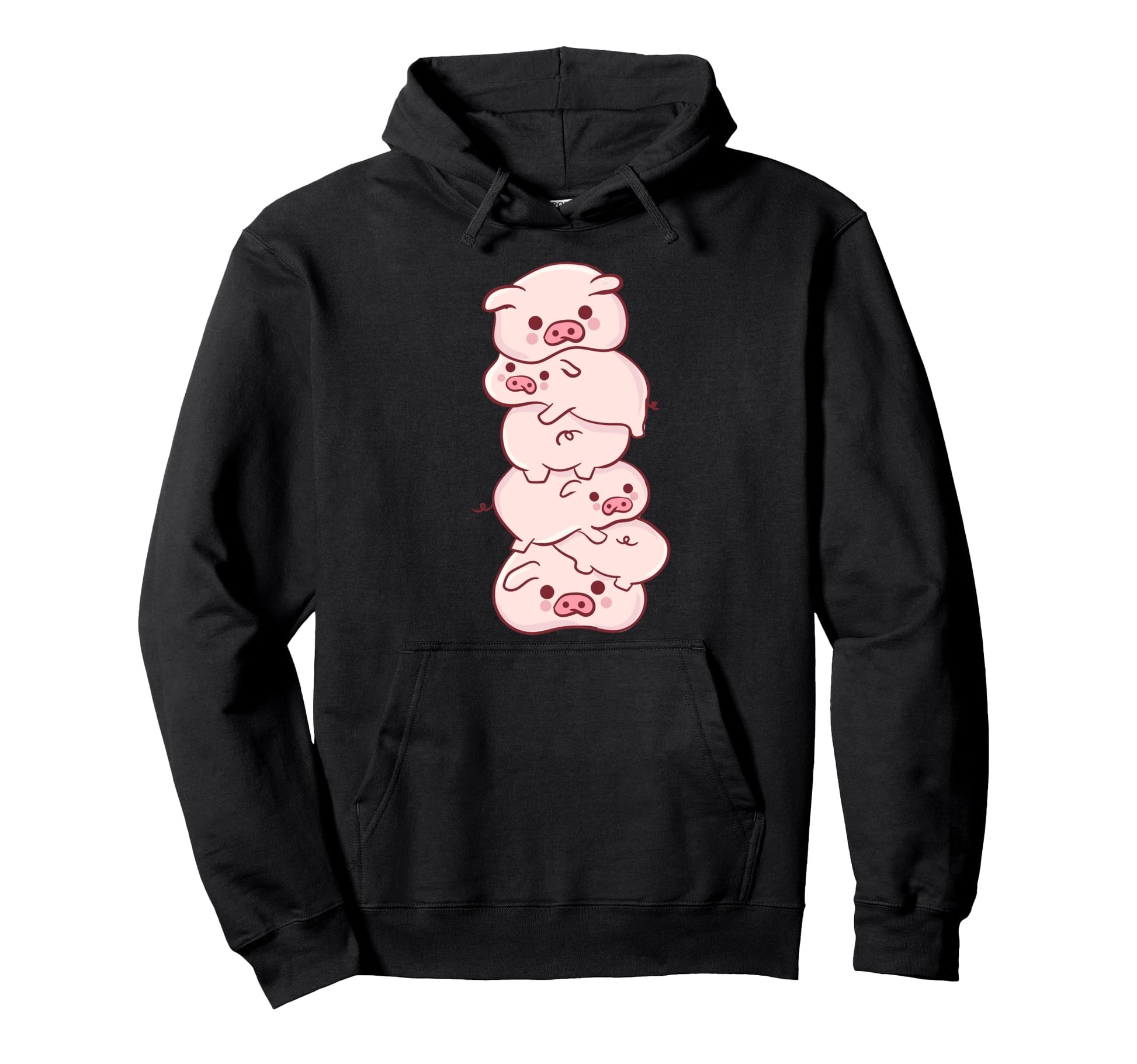 Kawaii Anime Pigs Pile Pig Aesthetic Hoodie - Aesthetic Graphic Unisex - T-Shirt, Sweatshirt, Hoodie