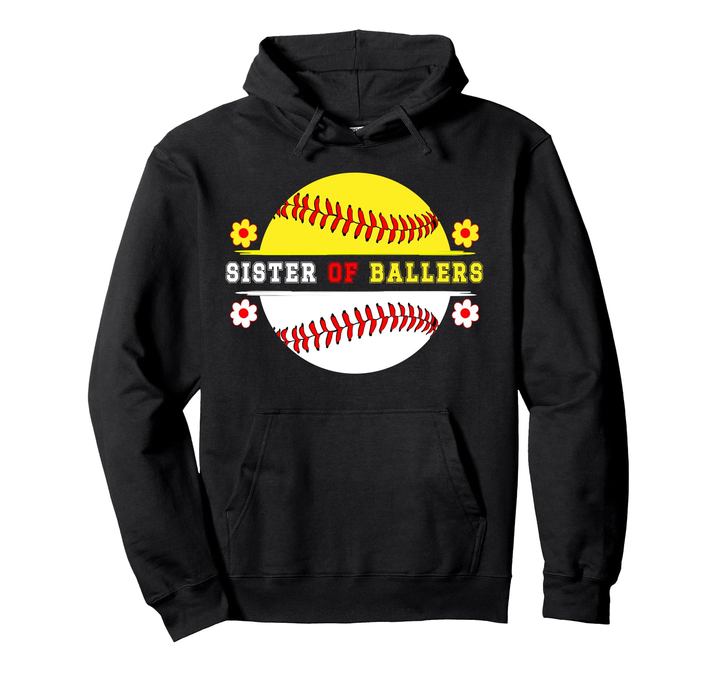 Sister Ballers Proud Softball Hoodie - Minimalist Print for Adults - T-Shirt, Sweatshirt, Hoodie