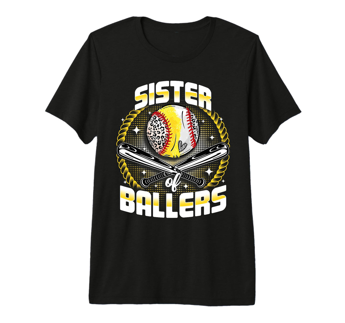 Baseball Softball Sister Ballers Mothers T-Shirt - Graphic Print Men Women - T-Shirt, Sweatshirt, Hoodie