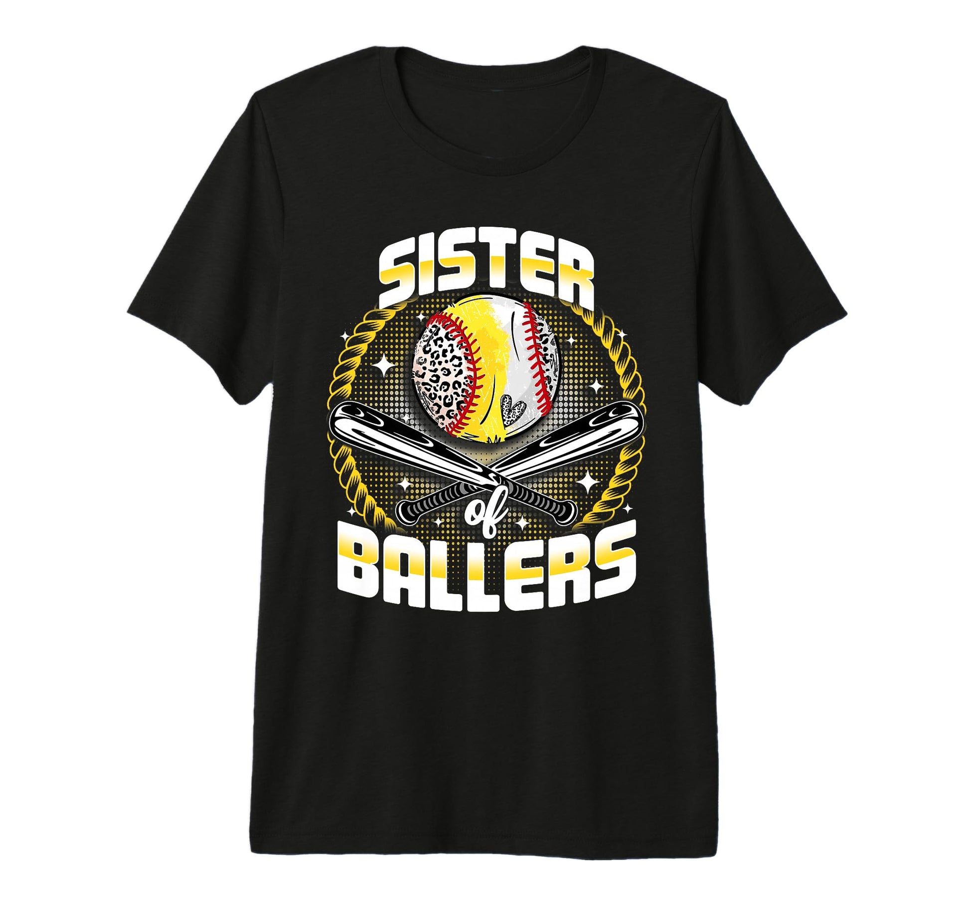 Baseball Softball Sister Ballers Mothers T-Shirt - Graphic Print Men Women - T-Shirt, Sweatshirt, Hoodie
