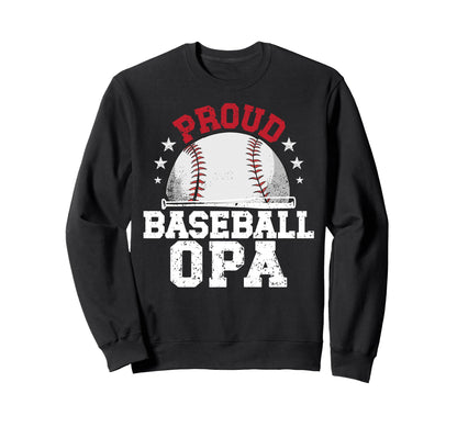 Proud Baseball Opa Grandpa Sweatshirt - Minimalist Print Men Women - T-Shirt, Sweatshirt, Hoodie