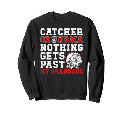 Baseball Catcher Grandma Proud Grandma Sweatshirt - Novelty Apparel Unisex - T-Shirt, Sweatshirt, Hoodie