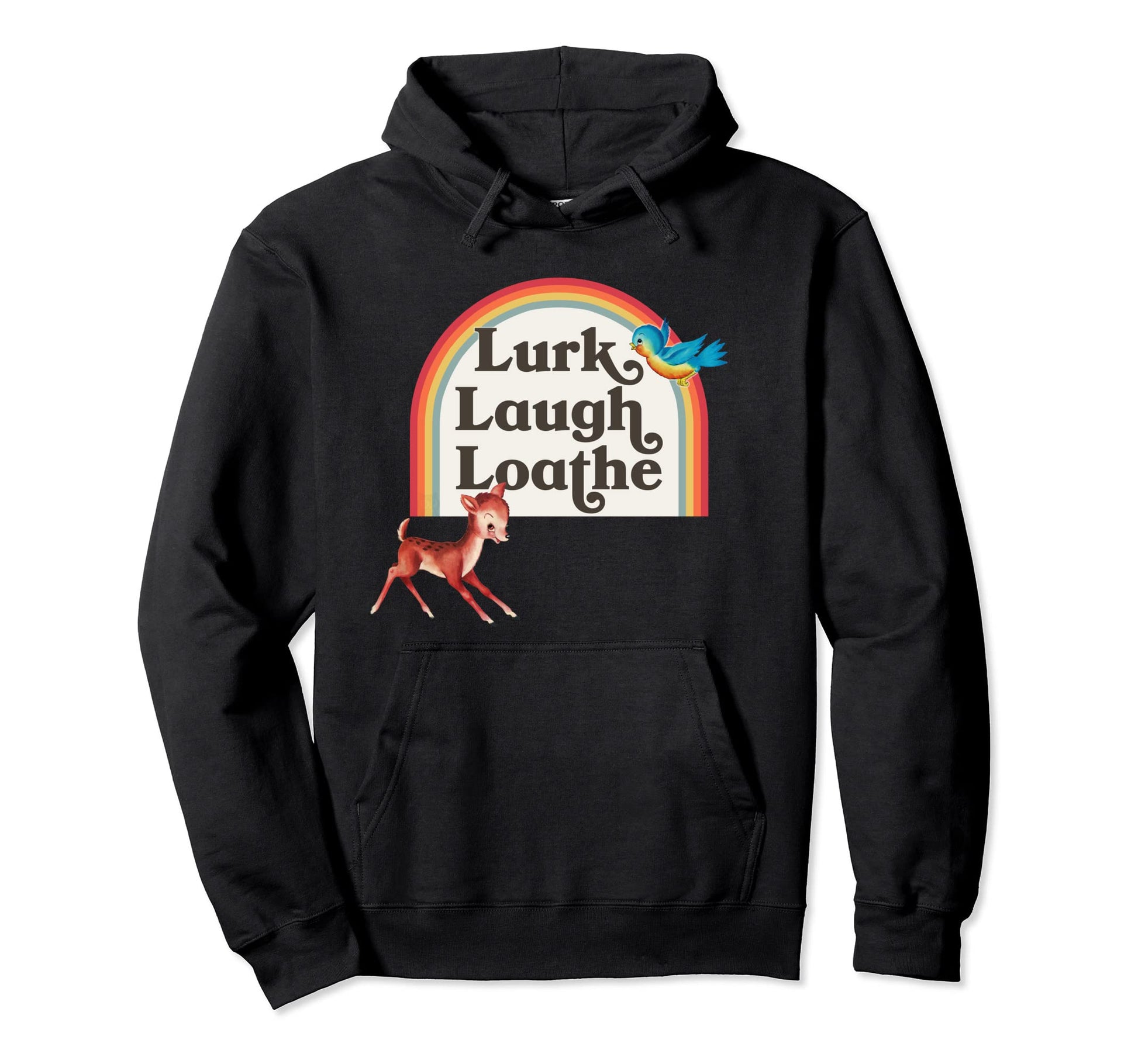 Kitsch Parody Rainbow Lurk Laugh Loathe Hoodie - Custom Art Print Men Women - T-Shirt, Sweatshirt, Hoodie