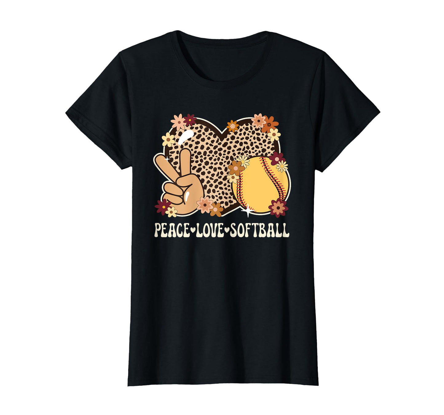 Peace Love Softball Lover Outfit T-Shirt - Minimalist Print for Adults - T-Shirt, Sweatshirt, Hoodie