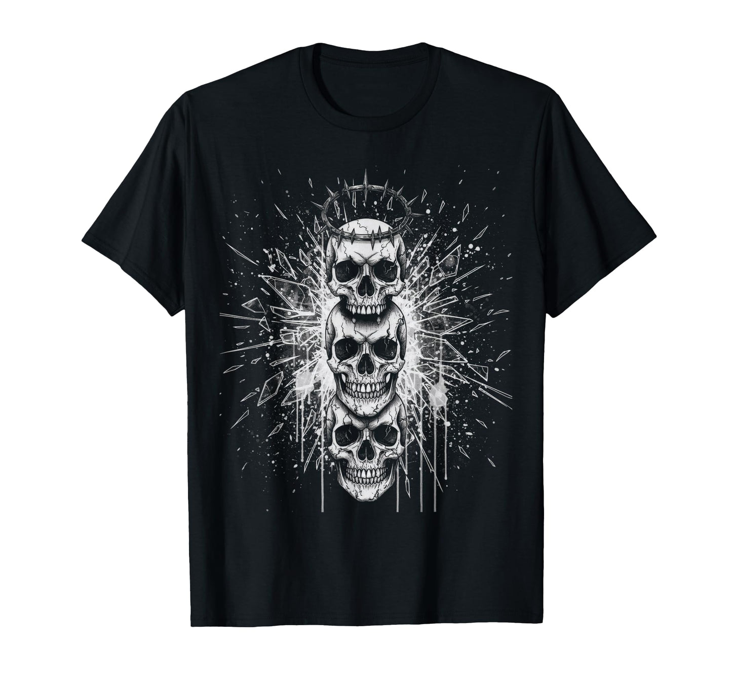 Y2K Grunge Aesthetic Goth Emo Skulls T-Shirt - Aesthetic Graphic Unisex - T-Shirt, Sweatshirt, Hoodie