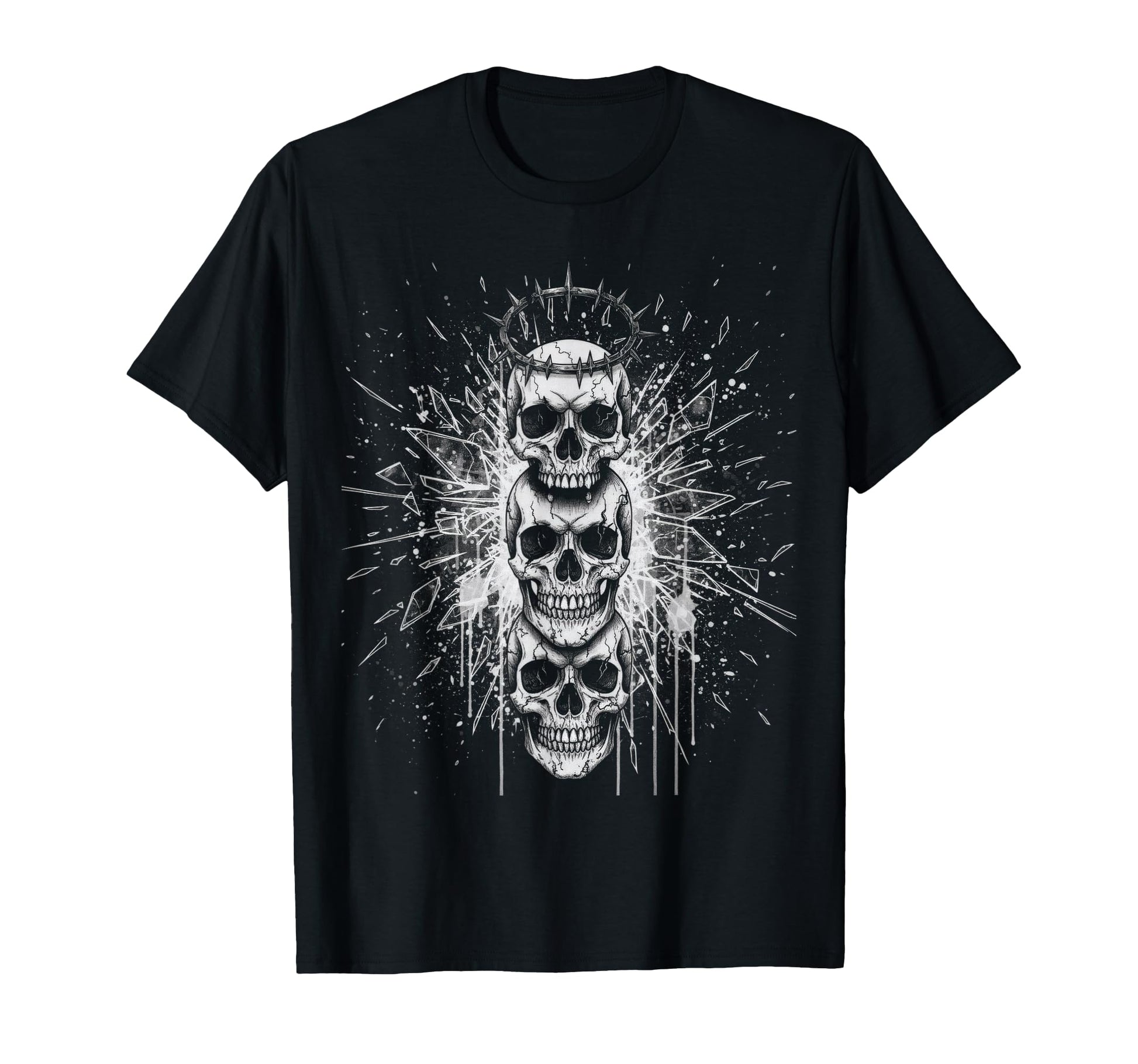 Y2K Grunge Aesthetic Goth Emo Skulls T-Shirt - Aesthetic Graphic Unisex - T-Shirt, Sweatshirt, Hoodie