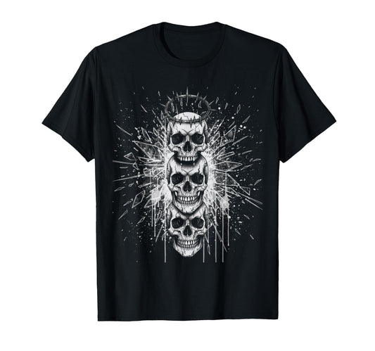 Y2K Grunge Aesthetic Goth Emo Skulls T-Shirt - Aesthetic Graphic Unisex - T-Shirt, Sweatshirt, Hoodie