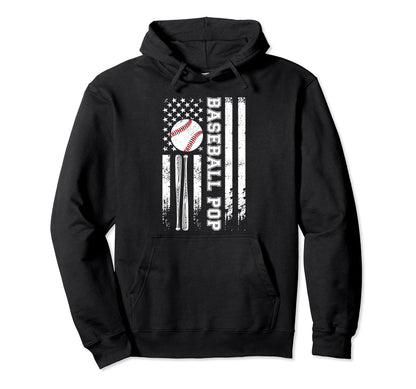 Baseball Pop Grandpa Us Flag Pop Baseball Hoodie - Custom Art Print Unisex - T-Shirt, Sweatshirt, Hoodie