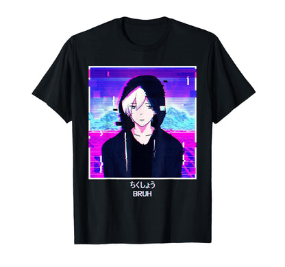 Anime Bruh Japanese Vaporwave T-Shirt - Minimalist Print Men Women - T-Shirt, Sweatshirt, Hoodie