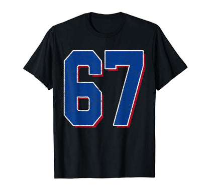 Number 67 Numbered Uniform Sports Team T-Shirt - Unique Graphic for Adults - T-Shirt, Sweatshirt, Hoodie