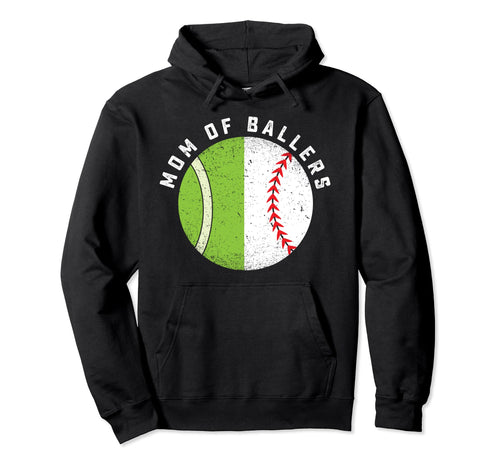 Mom Ballers Baseball Tennis Player Hoodie - Custom Art Print for Adults - T-Shirt, Sweatshirt, Hoodie