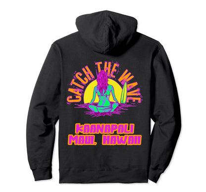 Kaanapali Maui Hawaii Surf Vaporwave Hoodie - Minimalist Print for Adults - T-Shirt, Sweatshirt, Hoodie
