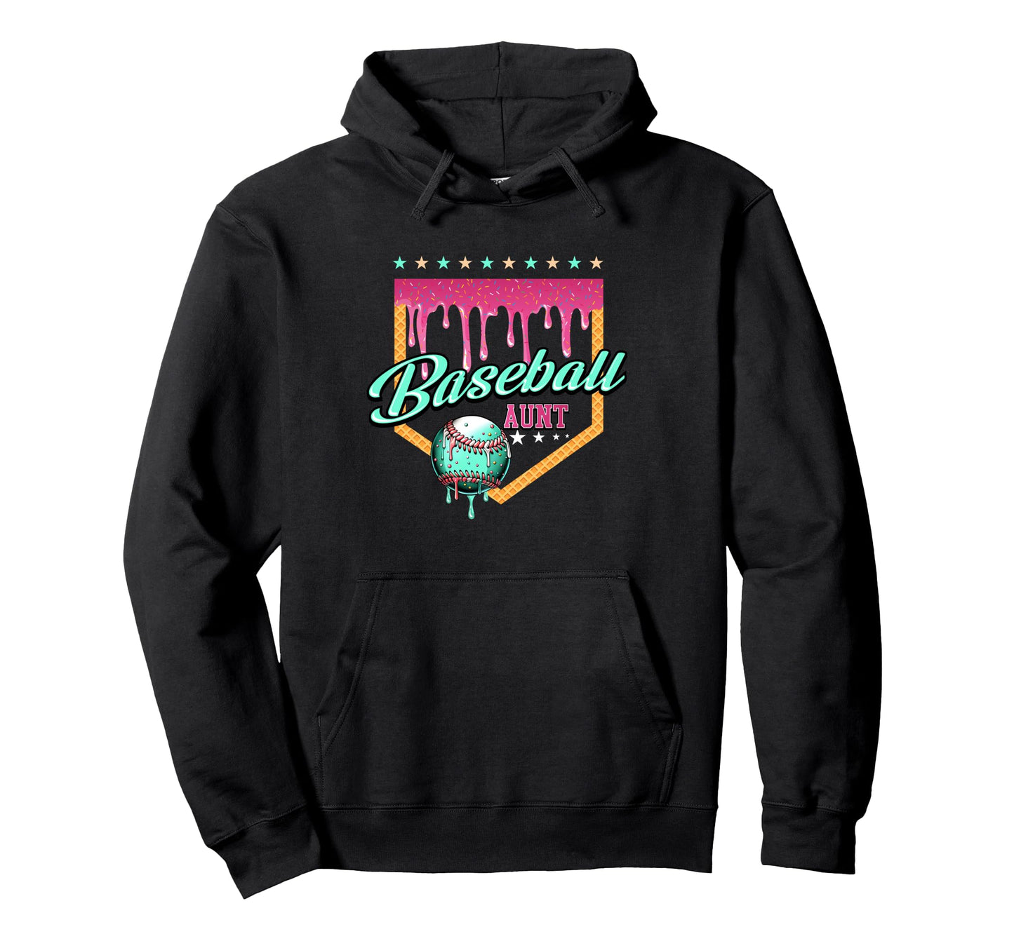 Baseball Aunt Drip Home Plate Dripping Hoodie - Novelty Apparel Men Women - T-Shirt, Sweatshirt, Hoodie