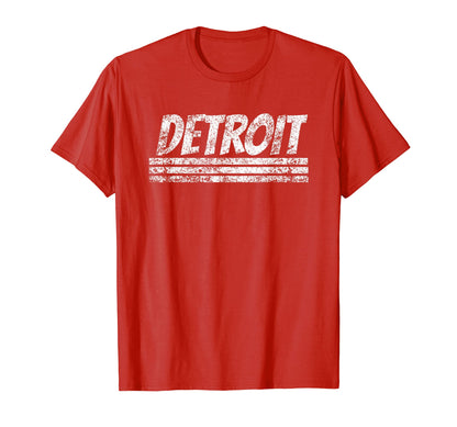 Detroit Michigan Weathered Stripe T-Shirt - Streetwear Style Men Women - T-Shirt, Sweatshirt, Hoodie