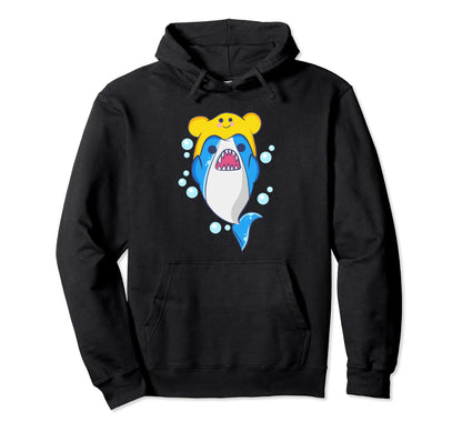 Kawaii Shark Mendaiko Hat Aesthetic Hoodie - Streetwear Style Men Women - T-Shirt, Sweatshirt, Hoodie